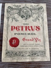 Étiquette Grand Vin Pomerol 1986 - 75 cl