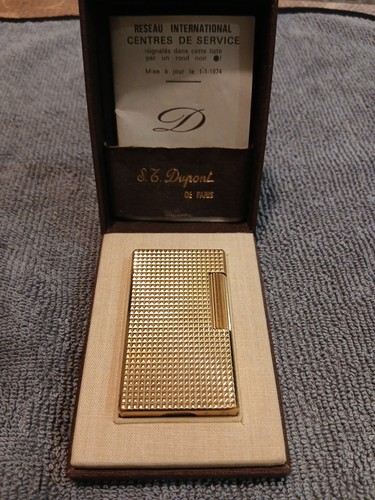 Briquet dupont plaque 20 - or,