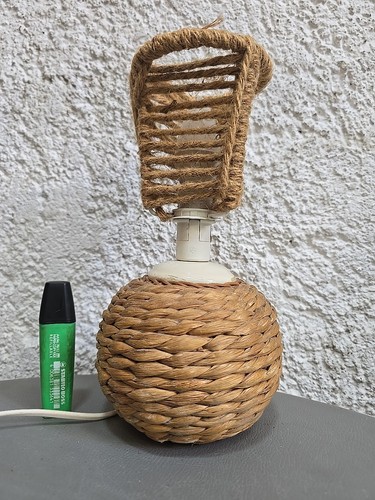 Lampe mathias rotin corde - lampe,