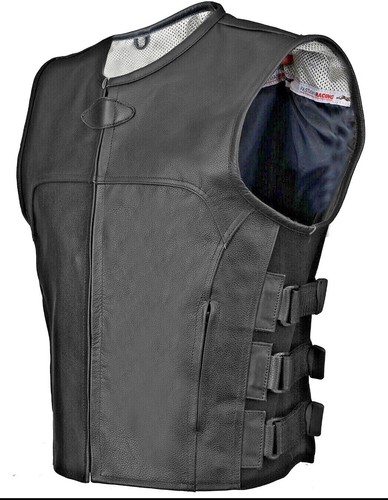 Gilet cuir habitude noir - en,