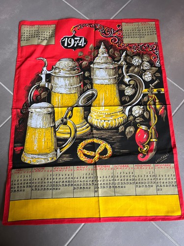 Torchon calendrier ancien - torchon,