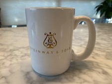 Steinway & Sons Coffee Mug Cup World’s Best Piano White Gold Made In USA