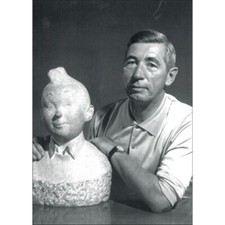 Carte postale Portrait d'Hergé, Robert Kayaert: Buste de Tintin 1960 (10x15cm)