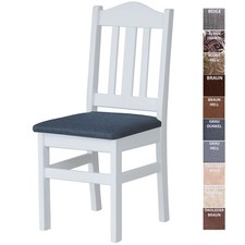 Chaise rembourrée blanche pin