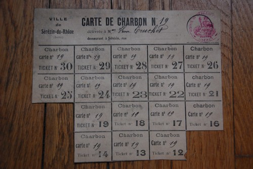 Rationnement carte de - -,
