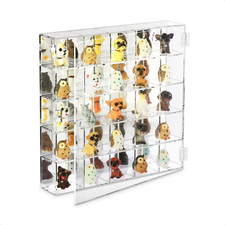 Mountable 25 Compartments Acrylic Display Case Cabinet Stand with Mirrored Back,