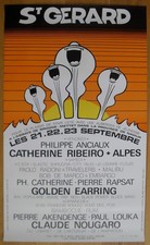 GOLDEN EARRING CLAUDE NOUGARO CATHERINE RIBEIRO original concert poster '80