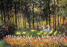 Dream-art Oil painting Claude Monet - The Artist's Family in the Garden forest