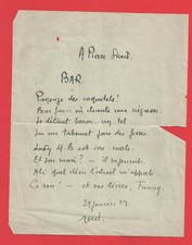 BG44-POEM AUTOGRAPH SIGN-RENE-[PIERRE SICARD]-[BAR]-1929