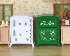 Sylvanian Fridge freezer Dolls House Refridgerator retro vintage Calico Critters