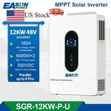 12KW 12000W 48V Solar Hybrid Inverter Hybrid AC 120V/240V MPPT 200A Parallel BMS