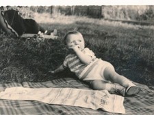 Snapshot child boy in the grass picnic towel boy child 