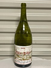 VINTAGE EMPTY GREEN GLASS WINE BOTTLE COTE ROTIE  FRANCE