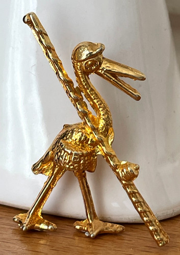 Fève cigogne oiseau doré - cigogne,
