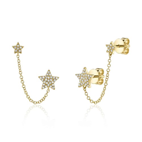 14k jaune diamant étoile - jaune,