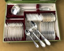housewife 37 cutlery ERCUIS model LAURIER silver metal spoons forks