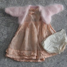 Robe de poupée ancienne avec veste et caleçon de Rabery antique Doll Dress