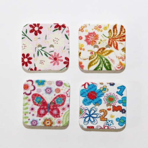 Bouton bois fantaisie - bouton,
