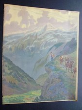 planche couleur JOB"1900"partition:Suisse-Canada:ranz des vaches..la Canadienne