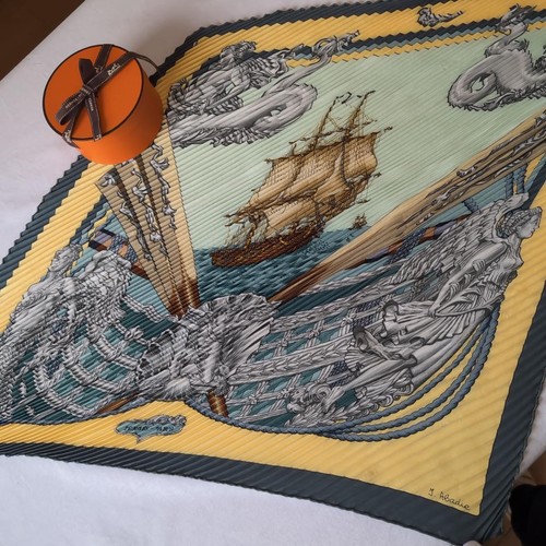Foulard hermès plissé motif - foulard,