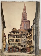 Aquarelle : place du marché