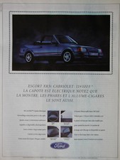 PUBLICITÉ DE PRESSE 1989 FORD ESCORT XR3i CABRIOLET 105 CH DIN