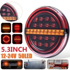 LED Mince Arrière Rond Feux Dynamique Clignotant Camion Remorque Châssis 12V-24V
