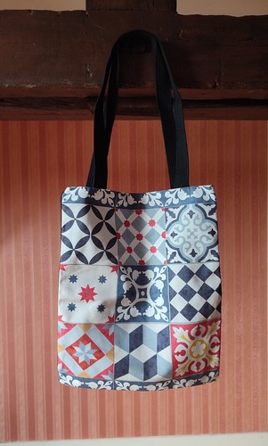 Tote bag imprimé - , carreau