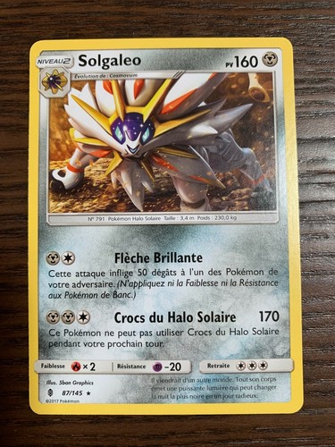 Carte pokémon rare solgaleo - carte,