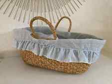 2 ⚜️ Old small crib for doll, vintage wicker doll length 56 cm