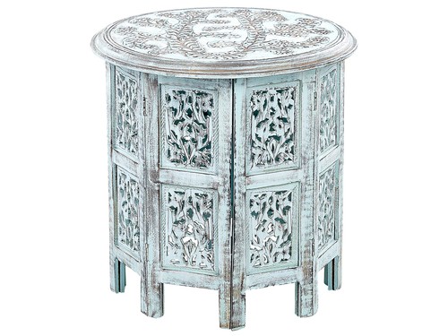 Table appoint bleue bois - table, d'appoint