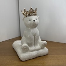 Bath & Body Works Hand Soap Holder Winter Sparkle Polar Bear Jeweled Crown New