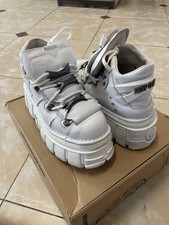 New Rock M-106-S53 Metallic White Leather Platform Sneaker U.S. size 9.5