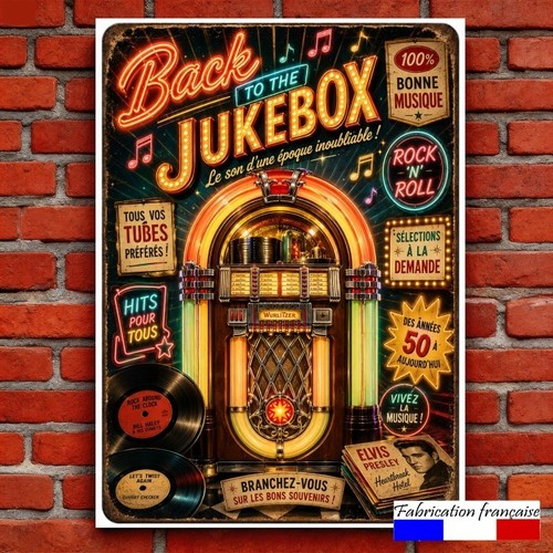Plaque métal vintage jukebox