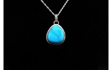 pendentif argent turquoise