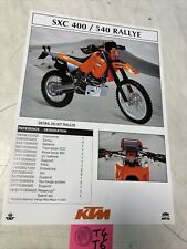 KTM Super Motorcycle Rally Kit SXC 400 540 Sales Brochure Prospectus Catalog