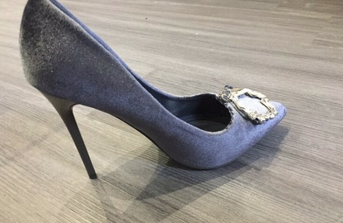 Escarpins velours gris - ,