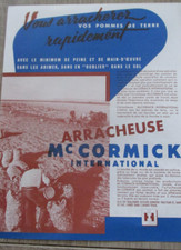 Catalogue,Brochure,Prospectus  machine agricole  Mc Cormick  Arracheuse