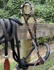 Bitless Hackamore Black Beaded