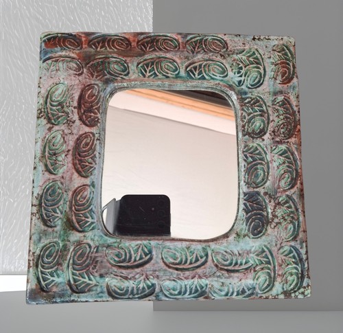 Miroir céramique polychrome - miroir,