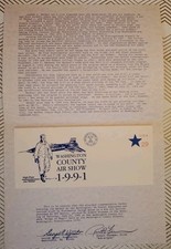 1991 Washington County Pennsylvania Air Show Postal Cover w Cachet RARE