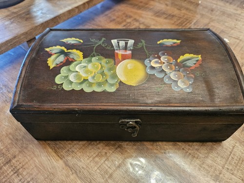 Coffre vintage bois peint - vintage,