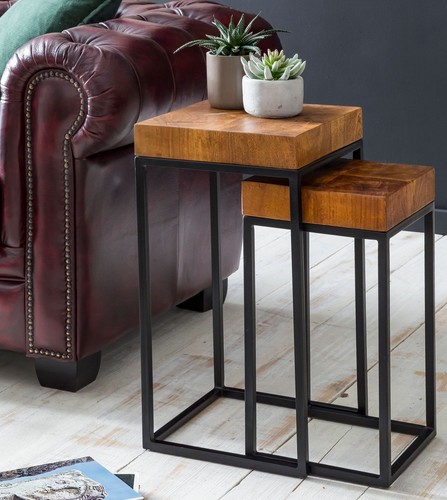 Finebuy tables gigogne bois - tables,