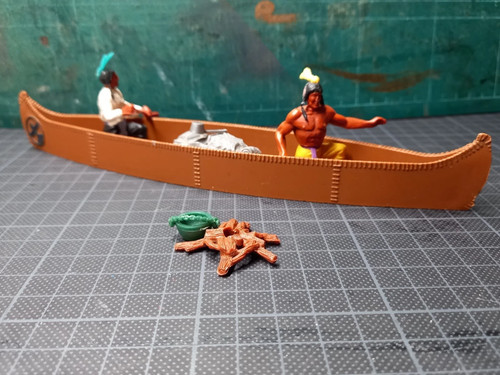 Timpo toy indian canoe vintage