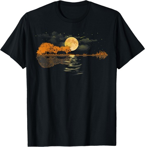 Guitar moonlight nature lake - nature,