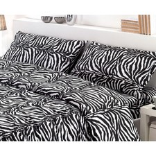 Housse de couette double en flanelle 250x200 cm « Sleep Time » - Zebra   Chaud, 