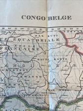Carte Congo Belge 1920 – édition coloniale géographique, imprimée 1921