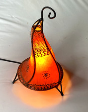 Moroccan Style Skin/hide Orange Lamp