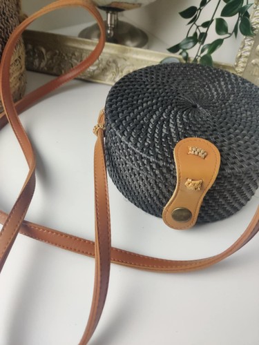 Petit sac rond osier - rond, tressé