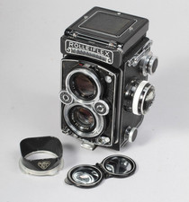 1956 ROLLEIFLEX 3.5E W ZEISS 75MM PLANAR CAP & HOOD CLEAN GLASS READ DESCRIPTION